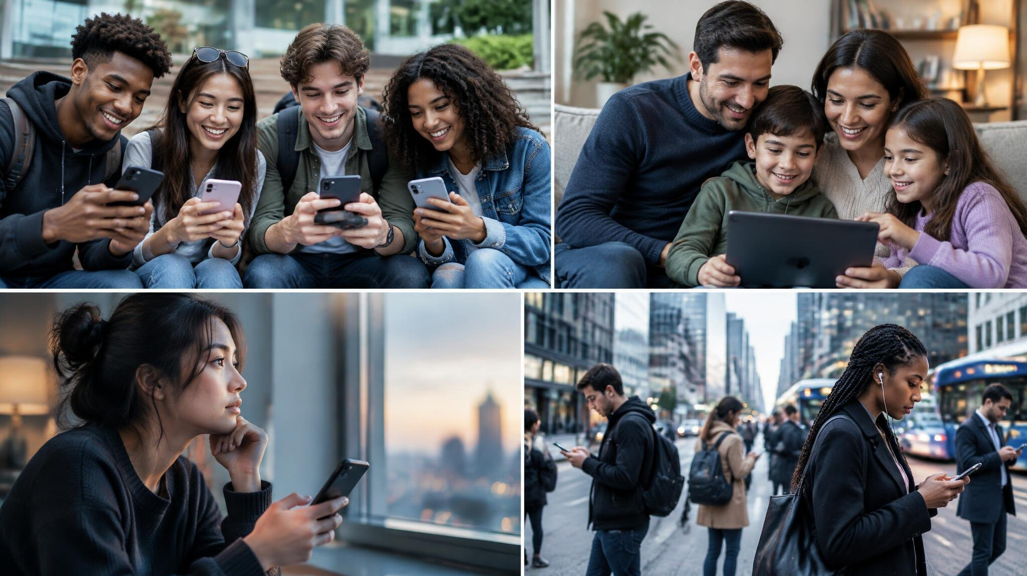 young adults using apps